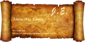 Janszky Emma névjegykártya
